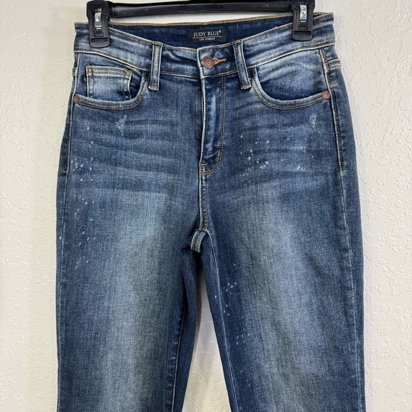 Judy Blue jeans splatter print  1 denim stretchy high‎ rise Women's Blue Jeans - Picture 3 of 12